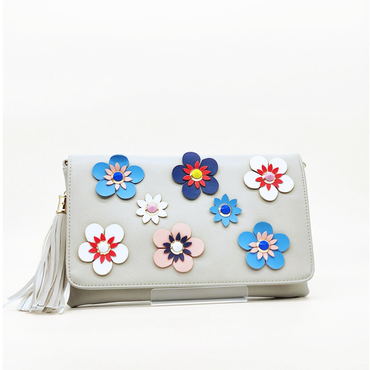 Shoulder bag with flowers