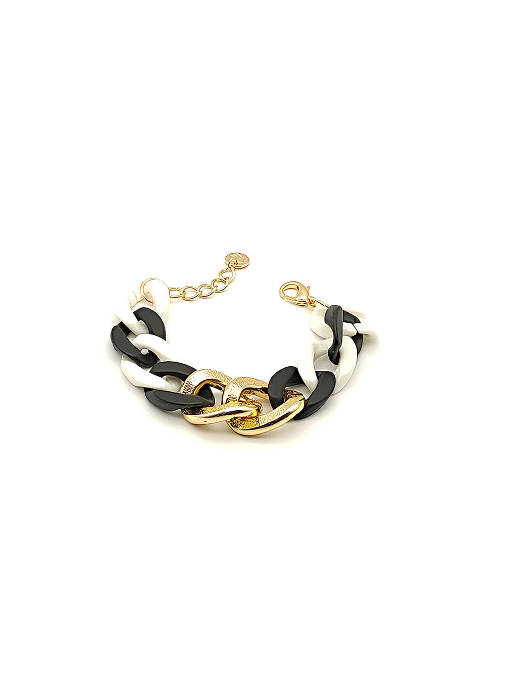 Bracciale resina bianco nero