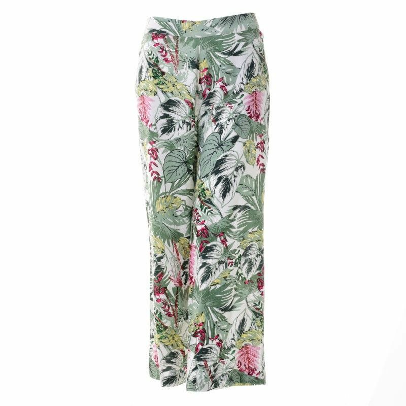 Pantalone palazzo con stampa jungle