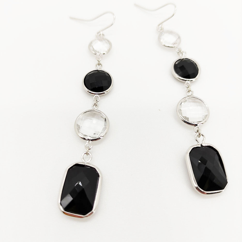 Transparent and black earring