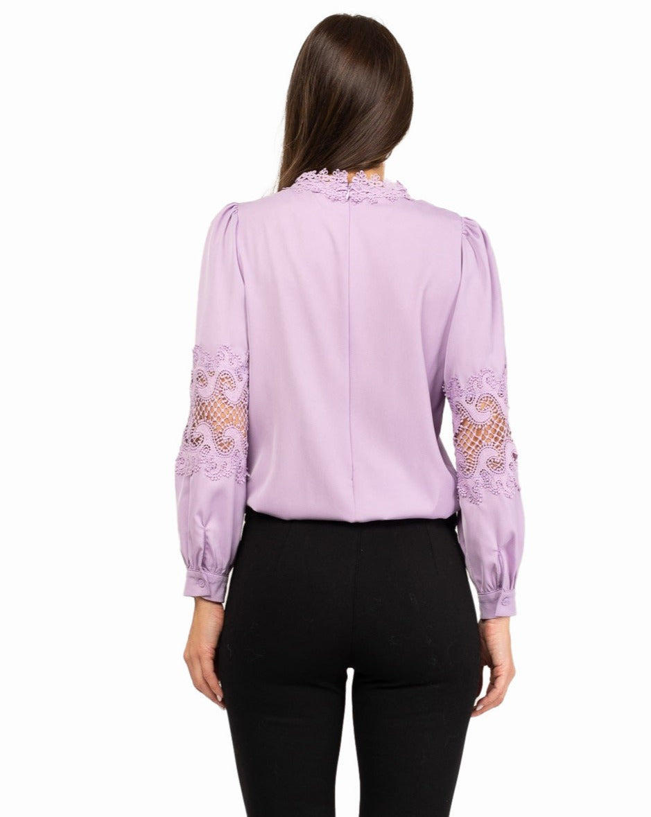 Camicia guipur rosa - Melachic Abbigliamento Accessori