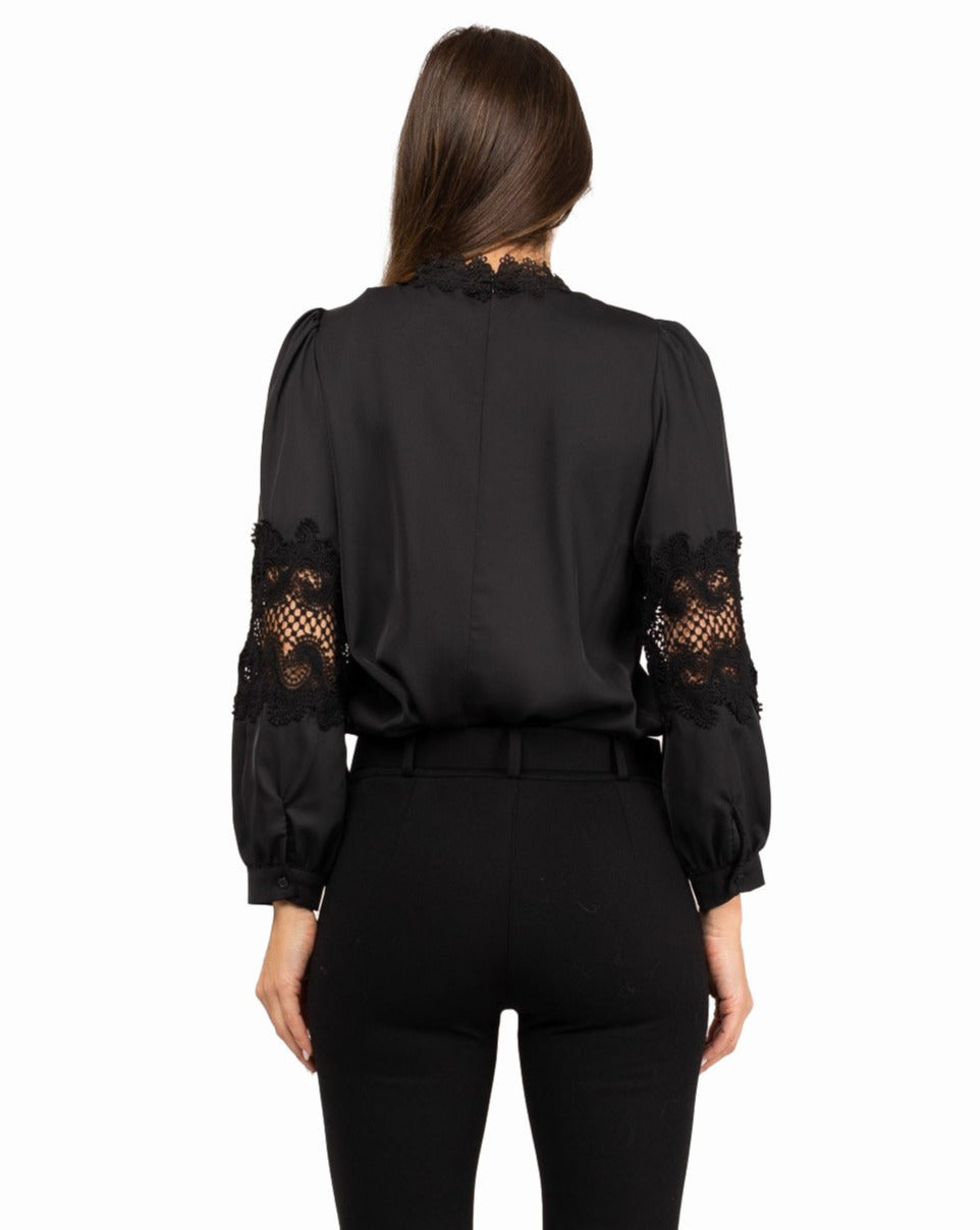 Camicia guipur nero - Melachic Abbigliamento Accessori