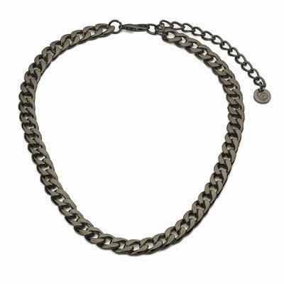 Collana In Catena Di Metallo Nero E Chiusura Regolabile